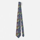 Neon Multicolor floral Paisley patroon Stropdas (Voorkant)