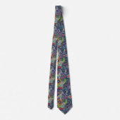 Neon Multicolor floral Paisley patroon Stropdas (Achterkant)