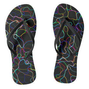 Neon Multicolor Lines Teenslippers
