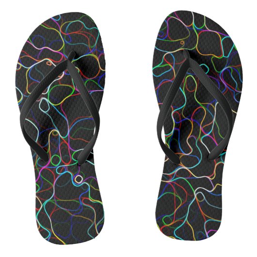 Neon Multicolor Lines Teenslippers (Voetbed)