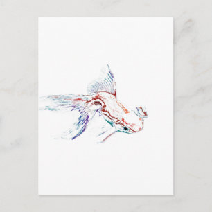 Neon Multicolor Rainbow Fish/Goldfish/Koi Briefkaart