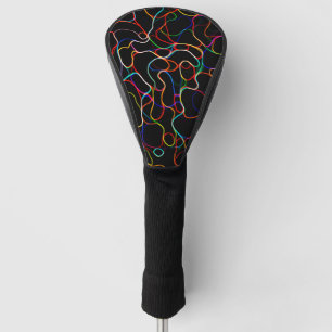 Neon Multicolored het Patroon van de Lijn van de K Golfheadcover