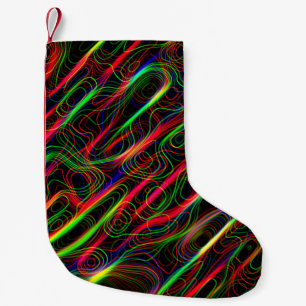 Neon Multicolored het Patroon van de Lijn van de K Kleine Kerstsok