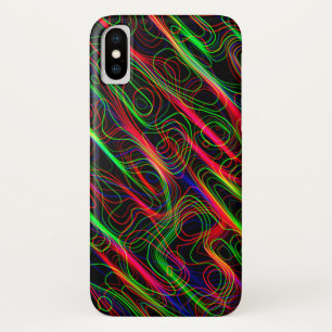 Neon Multicolored linnen iPhone X Hoesje
