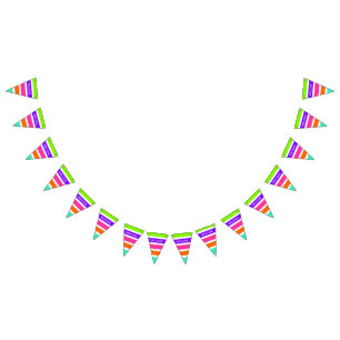 Neon Multicolored Stripes + uw ideeën Vlaggetjes