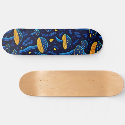 Neon Mushrooms Skateboard Vibes (Horizontaal)