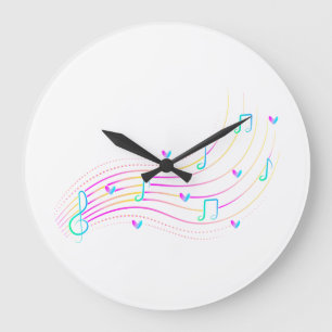 Neon muzieknoot golf clipart grote klok