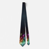 Neon muzieknoten op zwart stropdas (Voorkant)