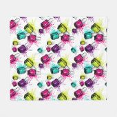 Neon Nail Pools patroonpatroon Fleece Deken (Voorkant (Horizontaal))