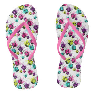 Neon Nail Pools patroonpatroon Teenslippers