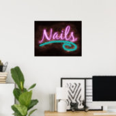 Neon Nails-bord Poster (Thuiskantoor)