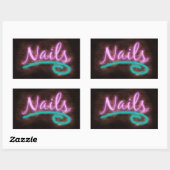 Neon Nails-bord Rechthoekige Sticker (Vel)
