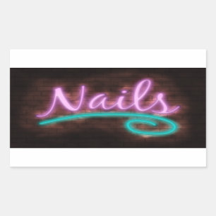 Neon Nails-bord Rechthoekige Sticker