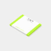 Neon Nerdy Black Glasses Custom Post-It Post-it® Notes (Schuin)