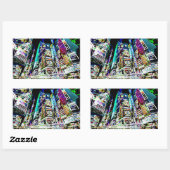 Neon New York Rechthoekige Sticker (Vel)