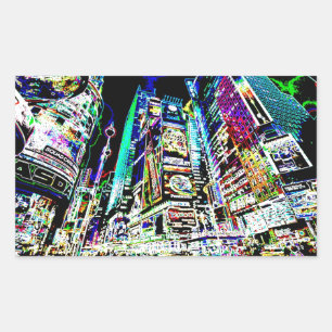 Neon New York Rechthoekige Sticker