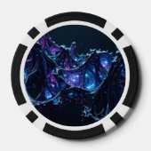 Neon Nexus: verweven techno-organische structuur Poker Chips (Achterkant)