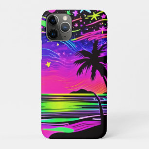 Neon Night Beachscape iPhone 11 Pro Hoesje