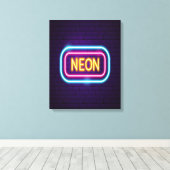Neon Night Canvas Afdruk (Insitu (Houten vloer))