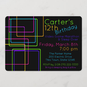 Neon Night Glow Techno Video Slaap over de dag Kaart