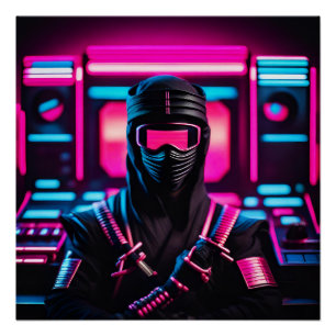 neon ninja perfect poster