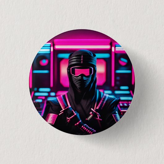 neon ninja ronde button 3,2 cm (Voorkant)
