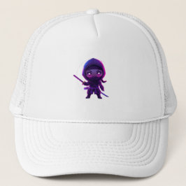 Neon Ninja - Schattige personage in cyberpunk-stij Trucker Pet