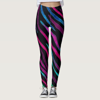 Neon Noir Zebra Pattern Leggings