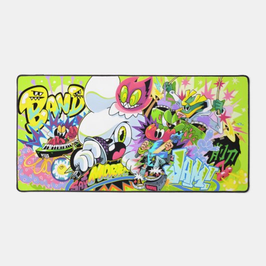 Neon Noise – Cartoon Band Mouse Pad (Voorkant)
