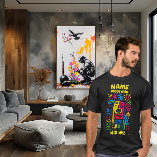 Neon Noise Dog – Abstract Geometrisch Dier  T-shirt