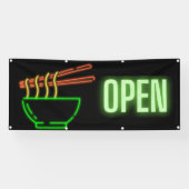 Neon Noodle Bowl Open Outdoor Banner (Horizontaal)