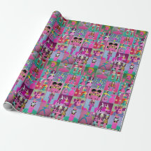 Neon Nutkraker Sugar Plum Fairy Wrapping Paper