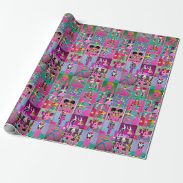 Neon Nutkraker Sugar Plum Fairy Wrapping Paper Cadeaupapier