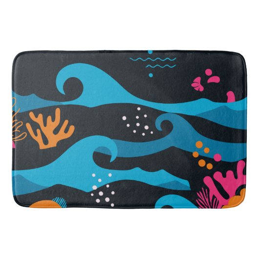 Neon Ocean Abstract Badmat (Voorkant)