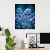 Neon Octopus Data Rif Poster (Thuiskantoor)