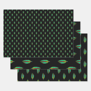 Neon Oerwoud Colorful Leaf Inpakpapier Vel