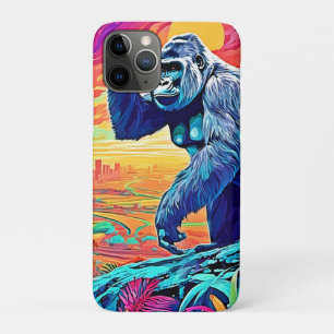 Neon Oerwoud Gorilla Urban Fantasy iPhone 11 Pro Hoesje