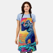 Neon Oerwoud Gorilla Urban Fantasy Schort (Gedragen)