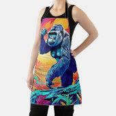 Neon Oerwoud Gorilla Urban Fantasy Schort (Insitu)