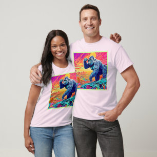 Neon Oerwoud Gorilla Urban Fantasy T-shirt
