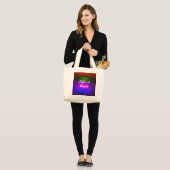 Neon of Colours Life's a Beach Grote Tote Bag (Voorkant (model))