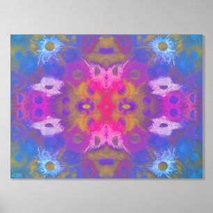 Neon Ombré Goud of Zilveren Folie Print