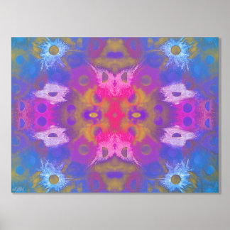 Neon Ombré Goud of Zilveren Folie Print