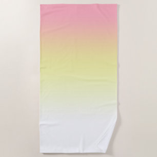 Neon Ombre Gradiënt White Geel Roze Strandlaken