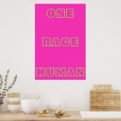 Neon One Race Human Citation Texte Poster (Cuisine)