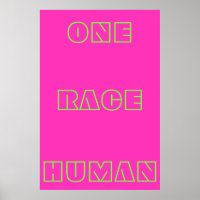 Neon One Race Human Citation Texte Poster