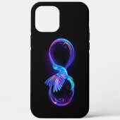 Neon Oneindigheidssymbool met Gloeiende Kolibrie Case-Mate iPhone Case (Achterkant)