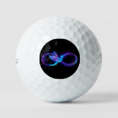 Neon Oneindigheidssymbool met Gloeiende Kolibrie Golfballen (Voorkant)