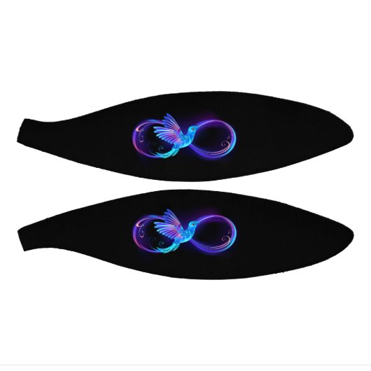 Neon Oneindigheidssymbool met Glowende Kolibrie Basketbal (Panelen)