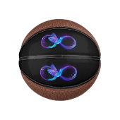 Neon Oneindigheidssymbool met Glowende Kolibrie Basketbal (Voorkant)